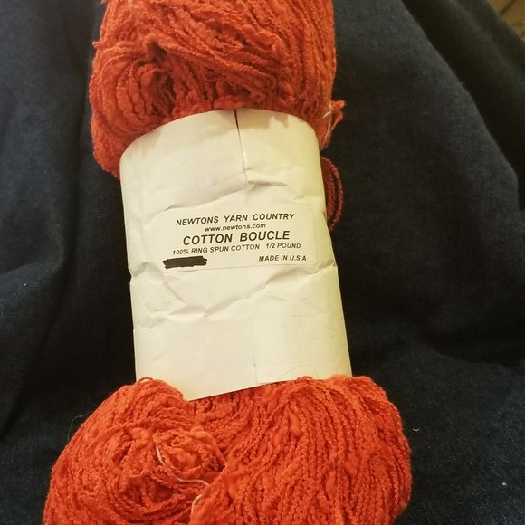 Newtons Yarn Country 100% Ring Spun Cotton Boucle 1/2 lb  - Persimmon - Picture 2 of 3